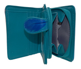 Small Zipper Wallet Raven Feather Teal