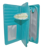 Large Zipper Wallet Elephant Jungle Teal