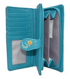 Large Zipper Wallet Mushroom Forest Teal