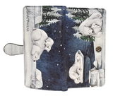 Large Zipper Wallet Polar Bear Scene Navy