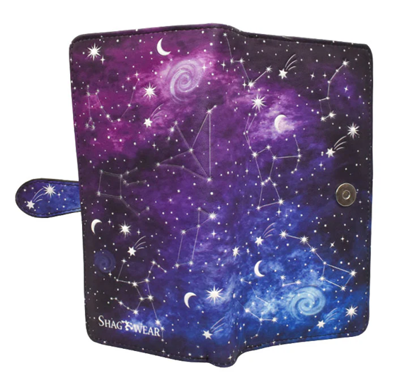 Large Zipper Wallet Night Sky Purple
