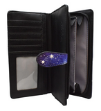 Large Zipper Wallet Night Sky Purple