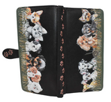 Large Zipper Wallet Puppy Love Black