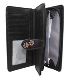 Large Zipper Wallet Puppy Love Black