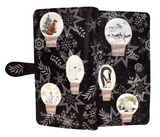 Large Zipper Wallet Snow Globes Black