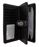 Large Zipper Wallet Snow Globes Black