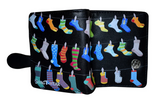 Small Zipper Wallet Socks on the Line Black