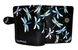Small Zipper Wallet Dragonflies Black