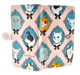 Large Zipper Wallet Cat Cameo Pink