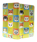 Large Zipper Wallet Cat Checkers Lime