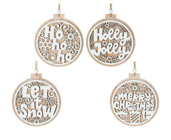 Wooden Word Cutout Ornament