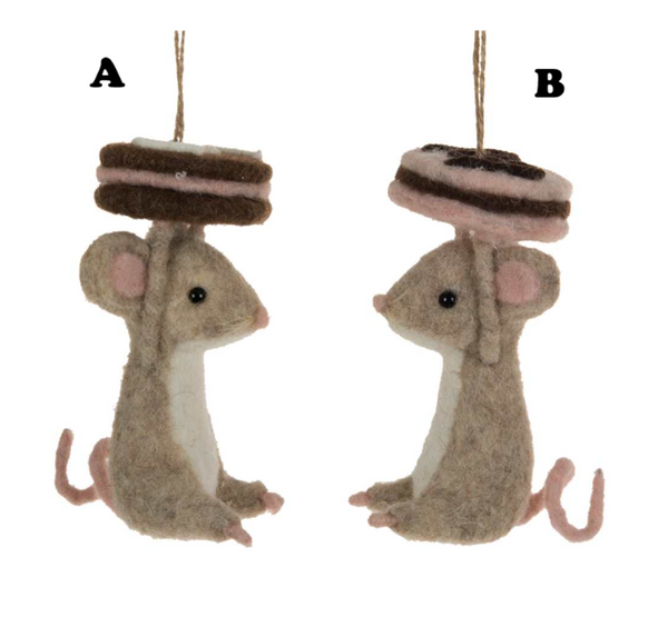 Felt Mouse w/Cookie Ornament