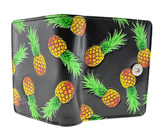 Small Zipper Wallet Pineapples Black