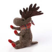 Felt Moose w/Scarf Ornament