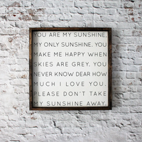 Box Framed Print You Are My Sunshine