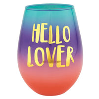 Jumbo Stemless Wine Glass Hello Lover