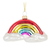 Glass Rainbow w/Clouds Ornament