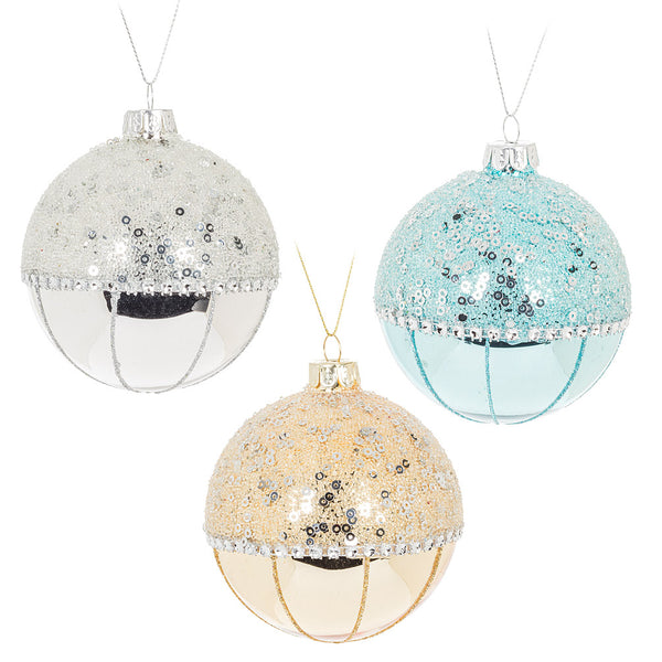 Glass Fancy Ball Ornament