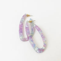 Ariana Oval Earrings Aqua/Lavender