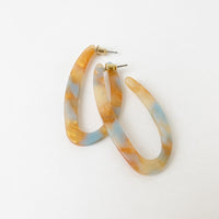 Ariana Oval Earrings Orange/Light Blue