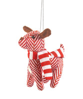 Peppermint Plush Dog Ornament