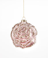 Glass Beaded Rose Ornament