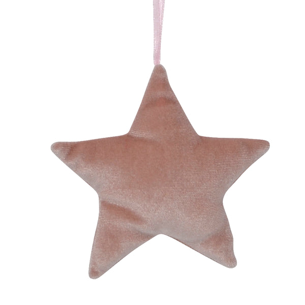 Pink Velvet Star Ornament Small