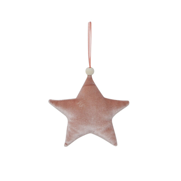 Pink Velvet Star Ornament Large