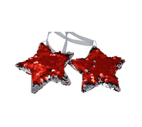 Red & Silver Sequin Star Ornament