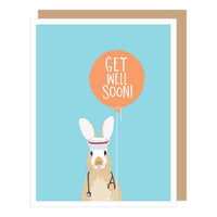 Rabbit Nurse Get Well Card