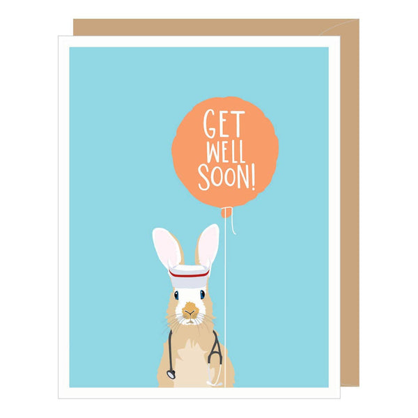 Rabbit Nurse Get Well Card