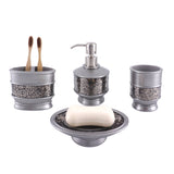 Gerritt Mosaic Pewter 4 Piece Bathroom Set
