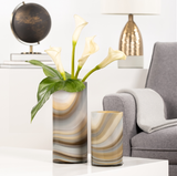 Mesa Vase Tall Amber & Smoke Swirl