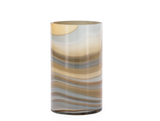 Mesa Vase Short Amber & Smoke Swirl