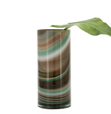 Mesa Vase Tall Green & Brown Swirl