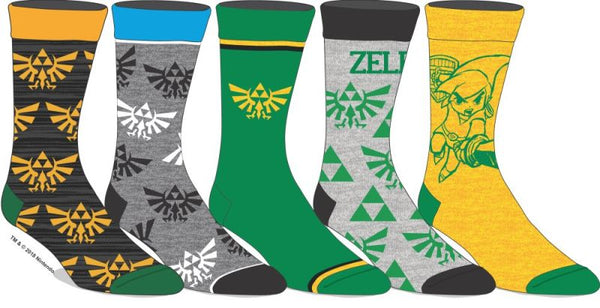 The Legend Of Zelda 5 Pairs Crew Socks